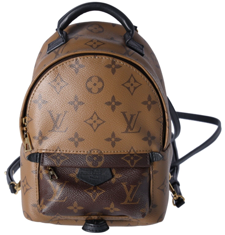 Louis Vuitton Palm Springs Mini Backpack Reverse Monogram Canvas Brown Khaki