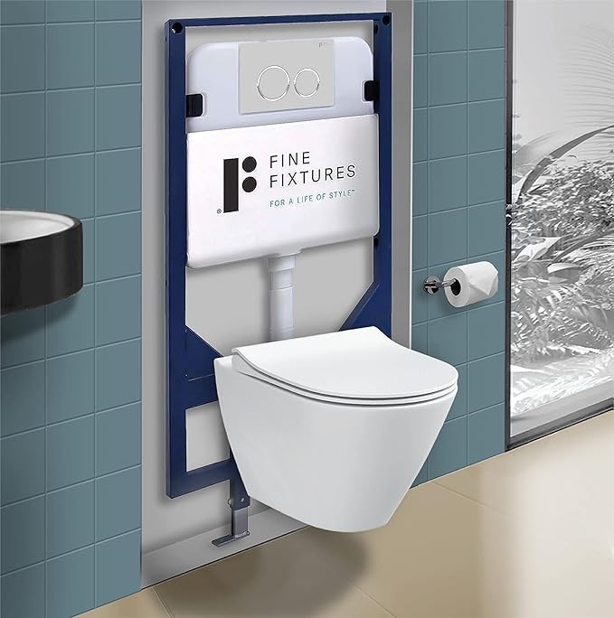 Fine Fixtures Vogue Wall hung toilet bowl (Skirted Bowl With Tank And Actuators)