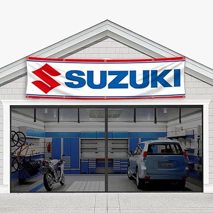 Suzuki Banner Flag 2x8Ft Car Racing Motorcycle Flags for Garage Room Man Cave