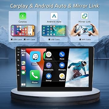 Android Car Stereo for Audi A4 2002-2008,Wireless Carplay Android Auto Car Radio,2G+64G 9’’ Touch Screen Head Unit with GPS WiFi Bluetooth Mirror Link FM RDS Backup Camera Mic